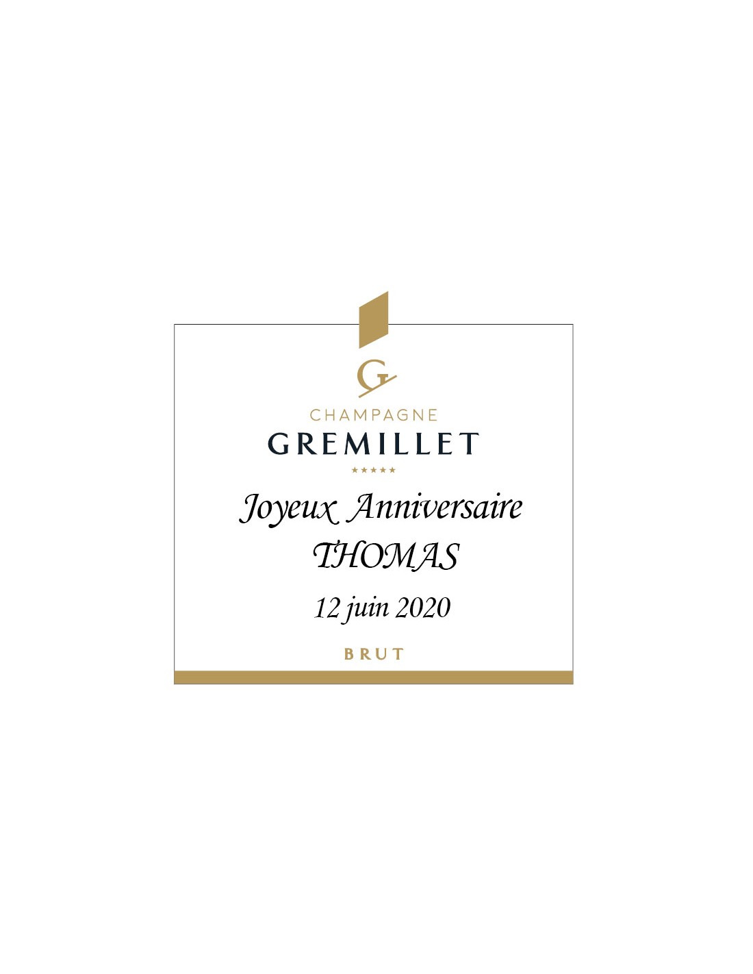 Etiquette Personnalisee Couleur Noir Contenance Bouteille 75 Cl